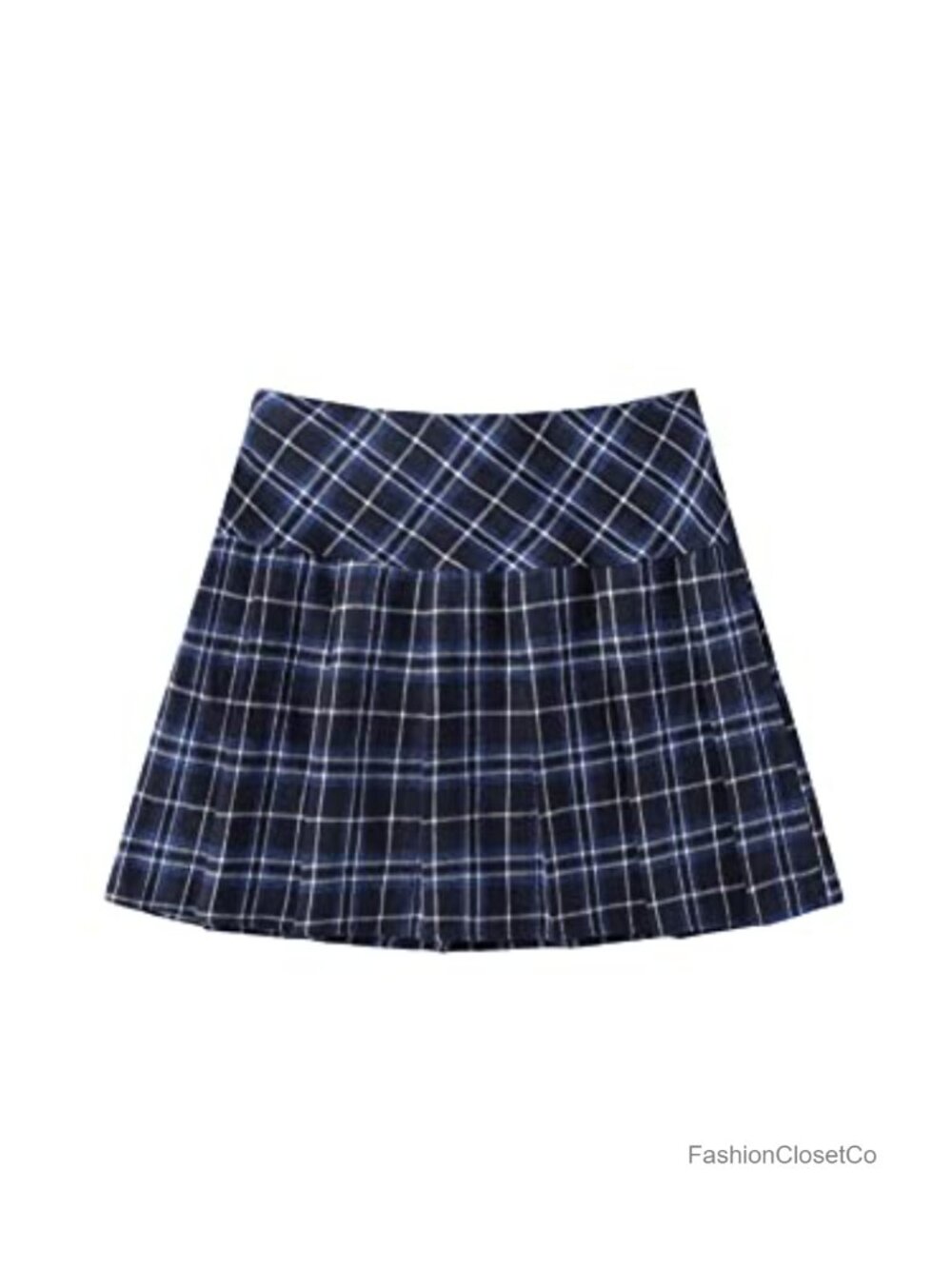 Y2K High Waist Pleated Plaid Mini Skirt A-Line Tartan